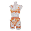 Sexy Embroidery Lingerie Set with Garter Belt HWT0710 - SWEETKAMA