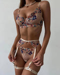 Sexy Floral Embroidery Lingerie Set R0060A - SWEETKAMA