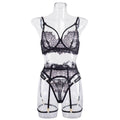Sexy Lace Cut Out Lingerie Set with Garter Belt LS1507 - SWEETKAMA