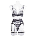 Sexy Lace Cut Out Lingerie Set with Garter Belt LS1507 - SWEETKAMA