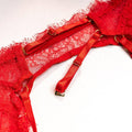 Sexy Lace Feather Lingerie Set with Garter Belt 2888 - SWEETKAMA
