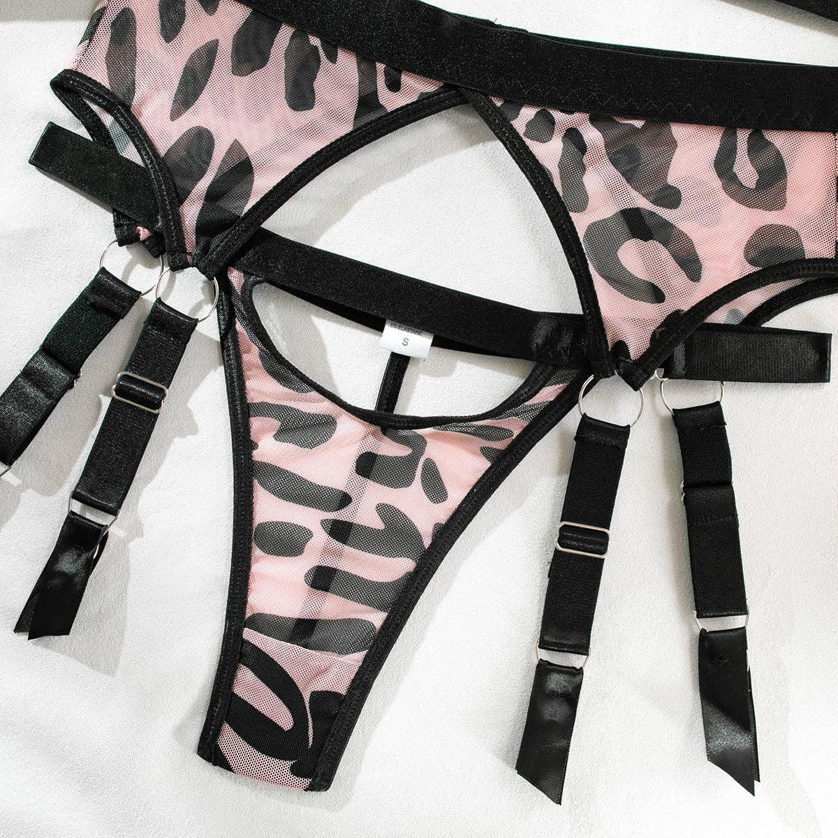 Sexy Leopard Print Lingerie Set R0092A - SWEETKAMA