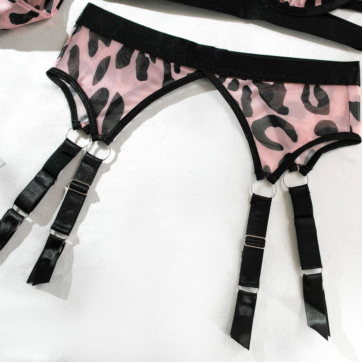 Sexy Leopard Print Lingerie Set R0092A - SWEETKAMA