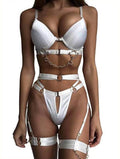 Sexy Solid Color Bandage Lingerie Set R0068A - SWEETKAMA