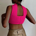 Sexy Solid Color Knit Halter Bandeau Top LH0569 - SWEETKAMA