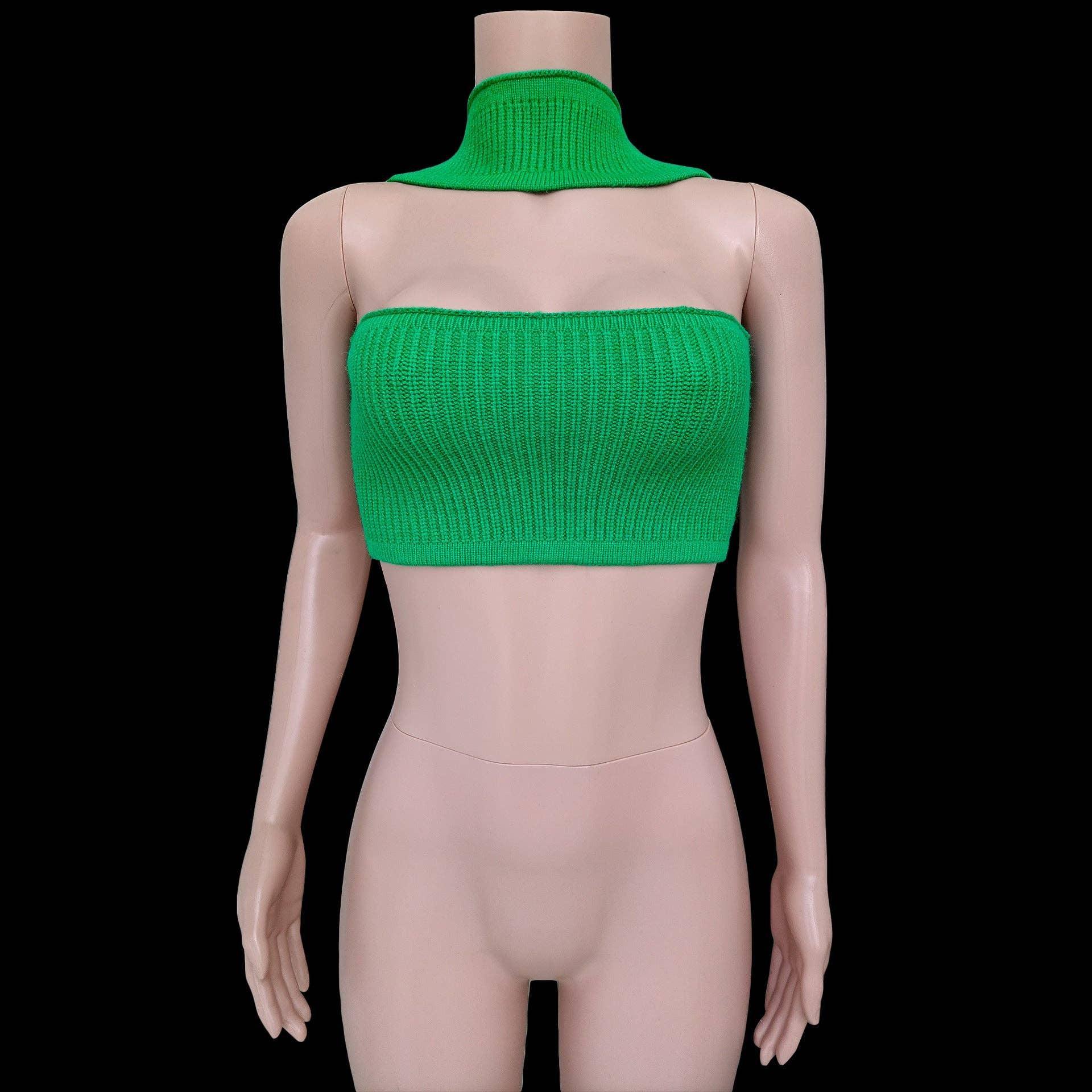 Sexy Solid Color Knit Halter Bandeau Top LH0569 - SWEETKAMA
