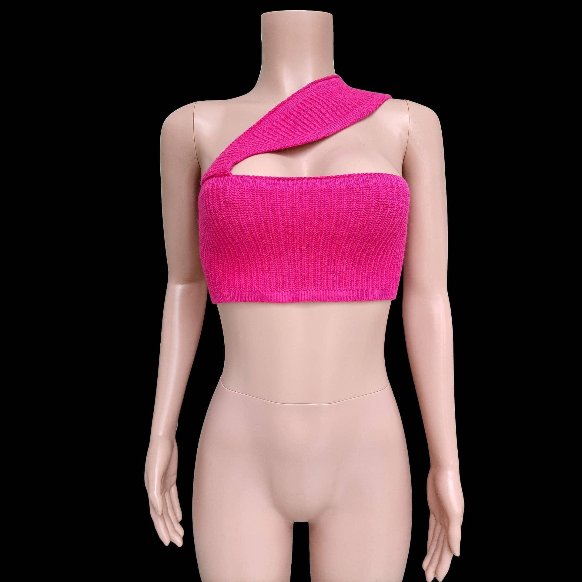 Sexy Solid Color Knit Halter Bandeau Top LH0569 - SWEETKAMA