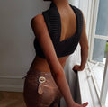 Sexy Solid Color Knit Halter Bandeau Top LH0569 - SWEETKAMA