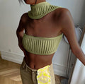 Sexy Solid Color Knit Halter Bandeau Top LH0569 - SWEETKAMA