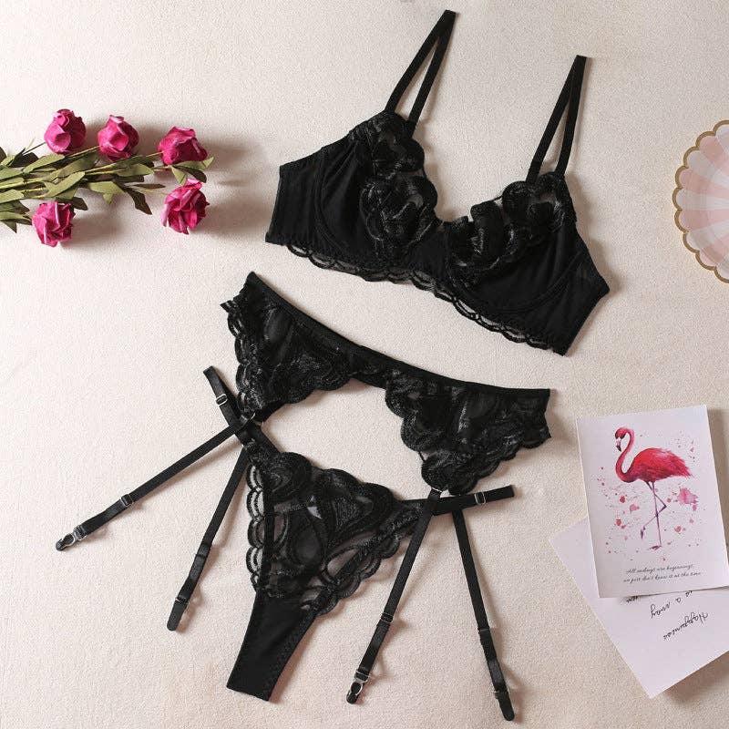 Sexy Solid Color Lingerie Set R0666A - SWEETKAMA