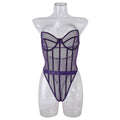 Sexy Solid Color See Sheer Back Hallow Out Teddy 0051 - SWEETKAMA
