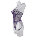 Sexy Solid Color See Sheer Back Hallow Out Teddy 0051 - SWEETKAMA