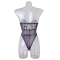 Sexy Solid Color See Sheer Back Hallow Out Teddy 0051 - SWEETKAMA
