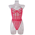 Sexy Solid Color See Sheer Back Hallow Out Teddy 0051 - SWEETKAMA