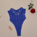 Sexy Solid Color See Sheer Back Hallow Out Teddy 0051 - SWEETKAMA