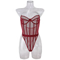Sexy Solid Color See Sheer Back Hallow Out Teddy 0051 - SWEETKAMA