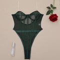 Sexy Solid Color See Sheer Back Hallow Out Teddy 0051 - SWEETKAMA