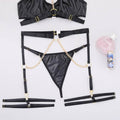 Sexy Solid Color Sexy Lingerie Set with Garter LS1658 - SWEETKAMA