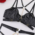 Sexy Solid Color Sexy Lingerie Set with Garter LS1658 - SWEETKAMA