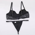 Sexy Solid Color Sexy Lingerie Set with Garter LS1658 - SWEETKAMA