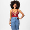 Sexy Solid Color Teddy Lace Lingerie Bodysuit 32524 - SWEETKAMA