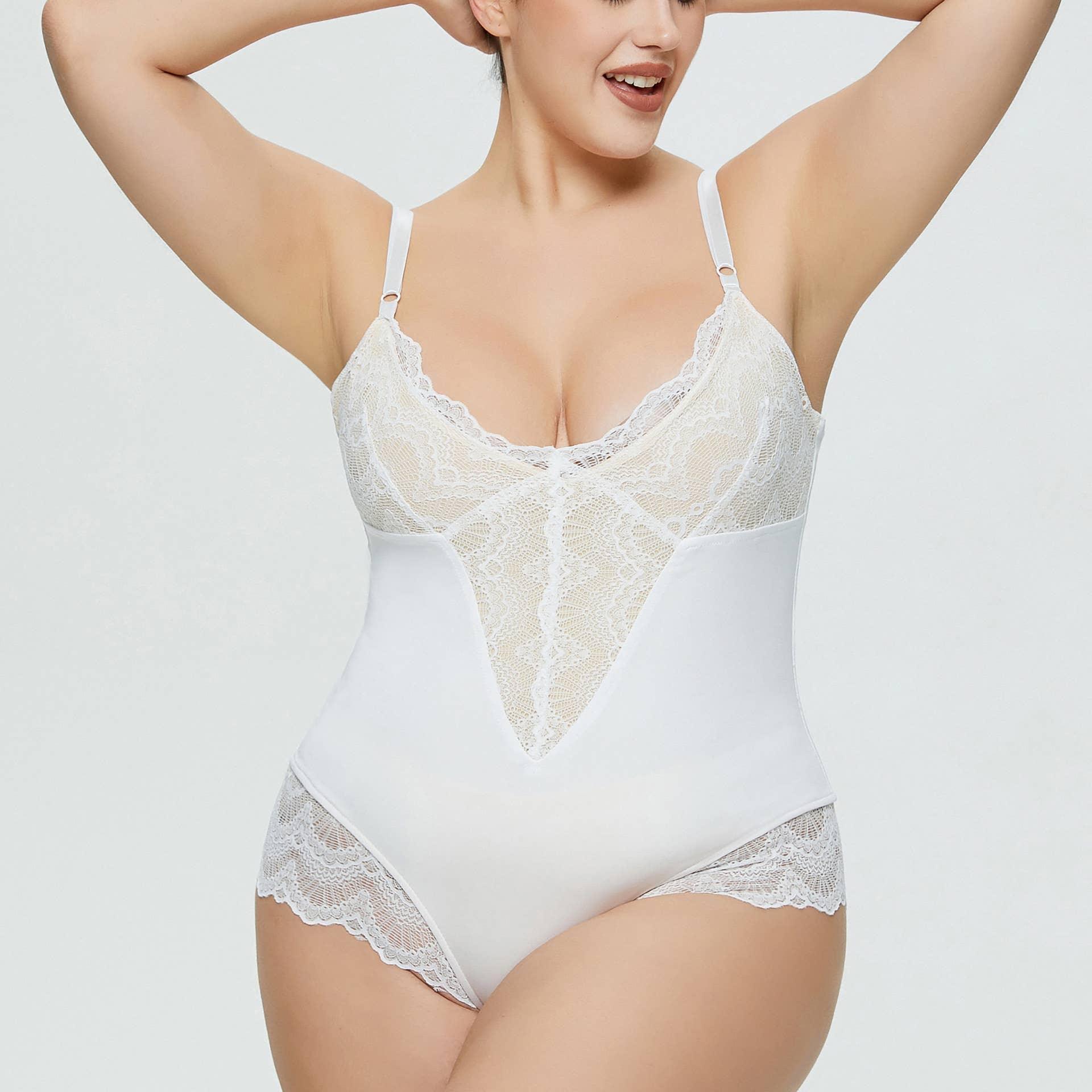 Sexy Solid Color Teddy Lace Lingerie Bodysuit 32524 - SWEETKAMA