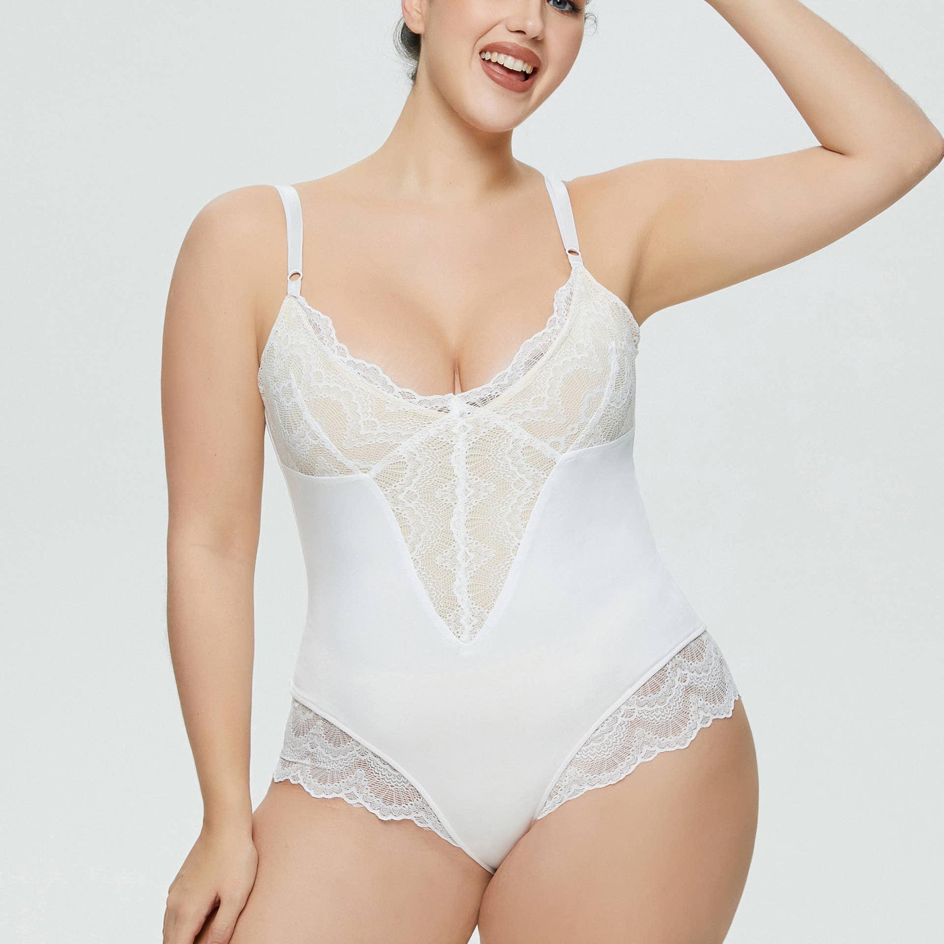 Sexy Solid Color Teddy Lace Lingerie Bodysuit 32524 - SWEETKAMA