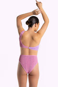 Shell Collection Wrinkle Color Block 2PCS Bikini Set Y66 - SWEETKAMA