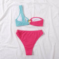 Shell Collection Wrinkle Color Block 2PCS Bikini Set Y66 - SWEETKAMA