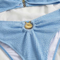 Shell Collection Wrinkle Solid Color 2PCS Bikini Set Y79 - SWEETKAMA