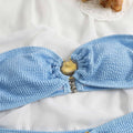 Shell Collection Wrinkle Solid Color 2PCS Bikini Set Y79 - SWEETKAMA