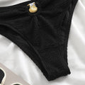 Shell Collection Wrinkle Solid Color 2PCS Bikini Set Y79 - SWEETKAMA
