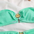 Shell Collection Wrinkle Solid Color 2PCS Bikini Set Y79 - SWEETKAMA