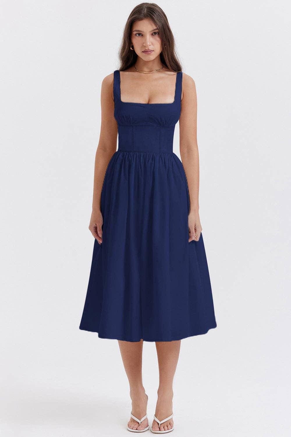 Sleeveless Solid Color Ladies Daily Dress 25521 - SWEETKAMA