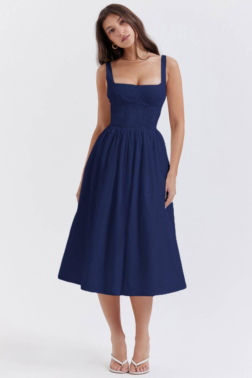 Sleeveless Solid Color Ladies Daily Dress 25521 - SWEETKAMA