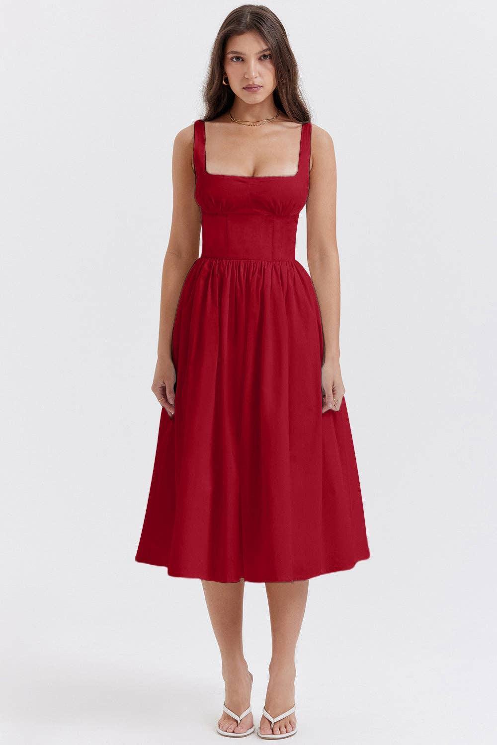 Sleeveless Solid Color Ladies Daily Dress 25521 - SWEETKAMA