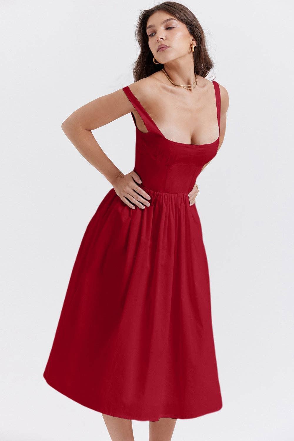 Sleeveless Solid Color Ladies Daily Dress 25521 - SWEETKAMA