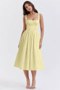 Sleeveless Solid Color Ladies Daily Dress 25521 - SWEETKAMA