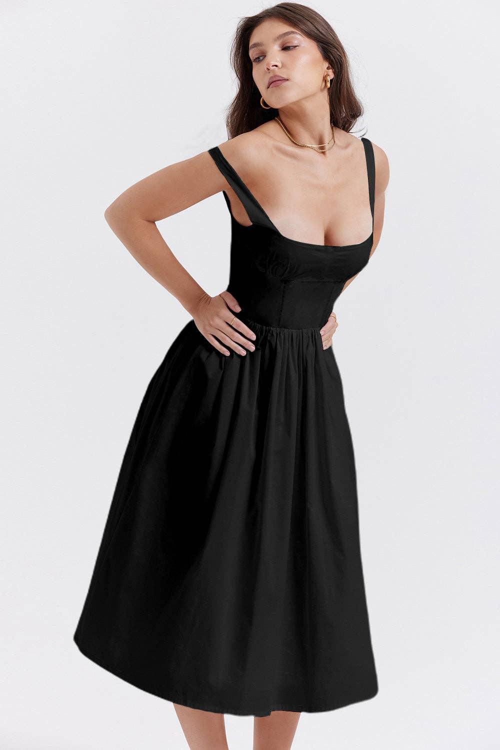 Sleeveless Solid Color Ladies Daily Dress 25521 - SWEETKAMA