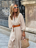 Soft Mid Sleeves Ladies Daily Midi Dress SKD23130 - SWEETKAMA