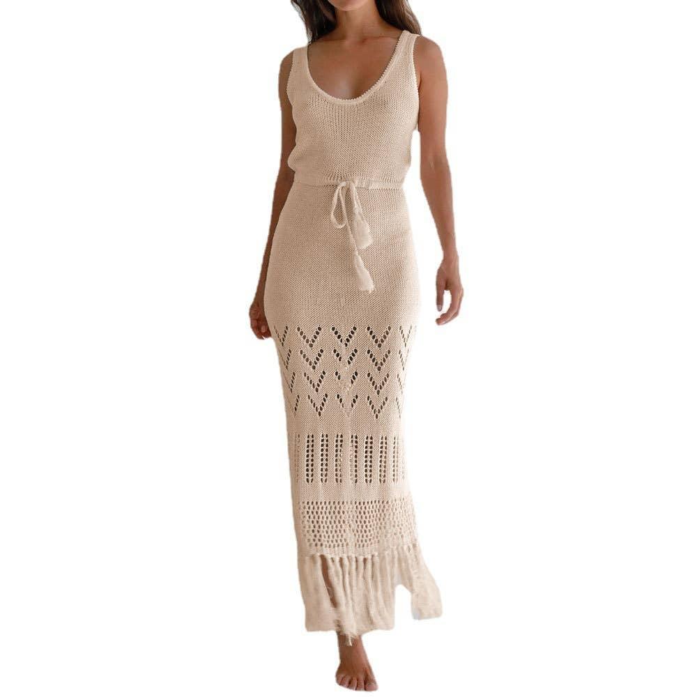 Solid Color Bikini Swimwear Cover Up Dress HL7377 - SWEETKAMA