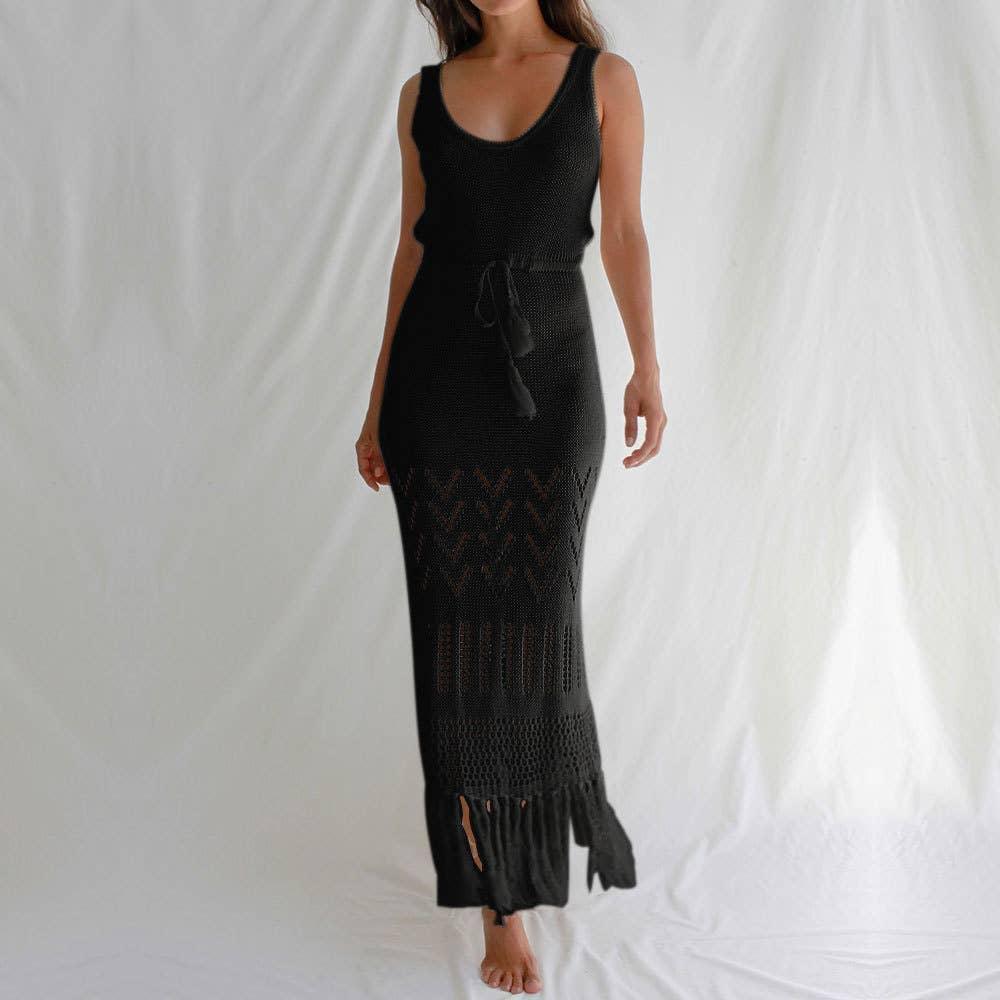Solid Color Bikini Swimwear Cover Up Dress HL7377 - SWEETKAMA