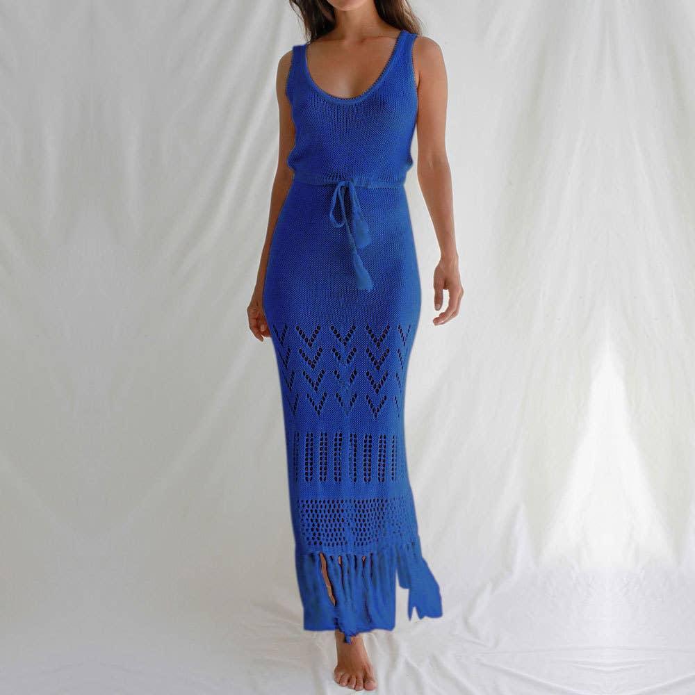 Solid Color Bikini Swimwear Cover Up Dress HL7377 - SWEETKAMA