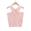 Solid Color Cross Sleeveless Daily Knit Top A9YS220875-9 - SWEETKAMA