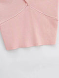 Solid Color Cross Sleeveless Daily Knit Top A9YS220875-9 - SWEETKAMA