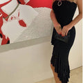 Solid Color Flounce Bikini Swimwear Cover Up Dress HL9772 - SWEETKAMA