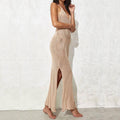 Solid Color Flounce Bikini Swimwear Cover Up Dress HL9788 - SWEETKAMA