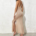Solid Color Flounce Bikini Swimwear Cover Up Dress HL9788 - SWEETKAMA