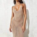 Solid Color Flounce Bikini Swimwear Cover Up Dress HL9788 - SWEETKAMA