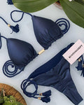 Solid Color Halter Micro Thong Triangle Bikini Set GY02 - SWEETKAMA